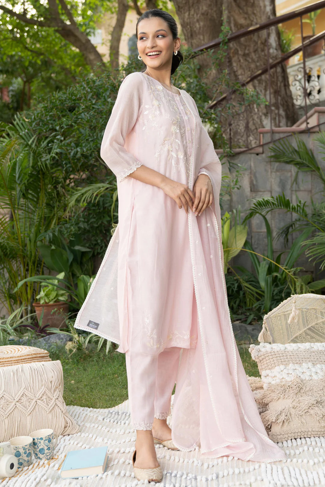 Pink Ambar Sequin Kurta Set for Women