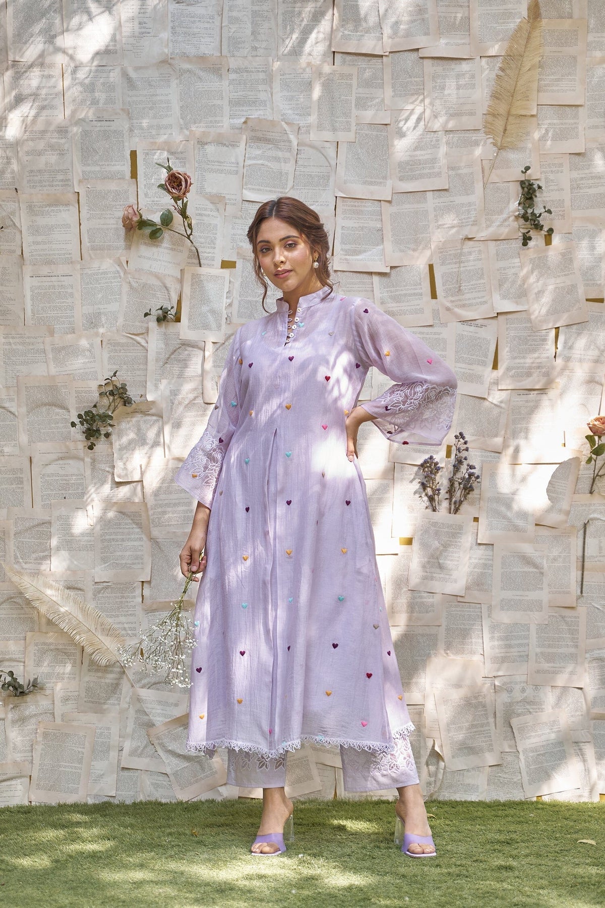 The Lilac Love Letter - Set Of 2 ( Kurta With Pants)